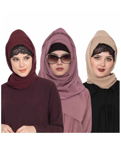 Combo Super Fine Georgette Hijab (Set of 3)