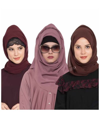 Combo Super Fine Georgette Hijab (Set of 3)