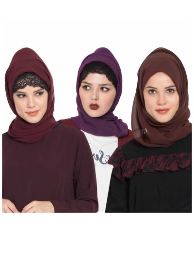 Combo Super Fine Georgette Hijab (Set of 3)