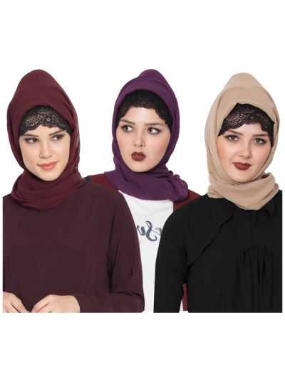 Combo Super Fine Georgette Hijab (Set of 3)
