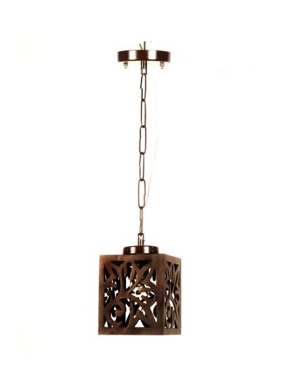 Wooden Cut Square Mini Pendant Light