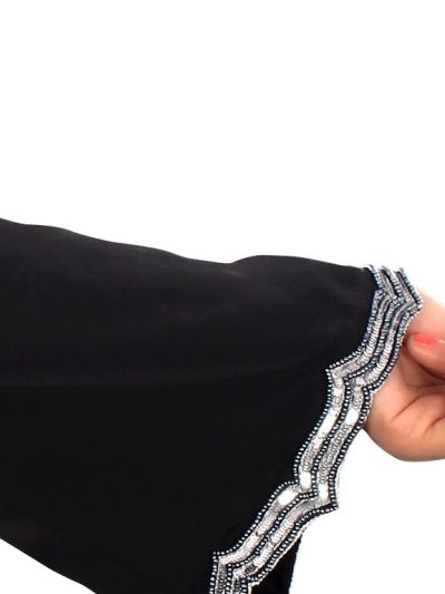 Madiha Hand Embroidered Front Open Burqa