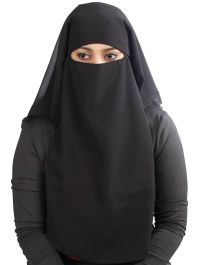 3 Layers Niqab (Black)